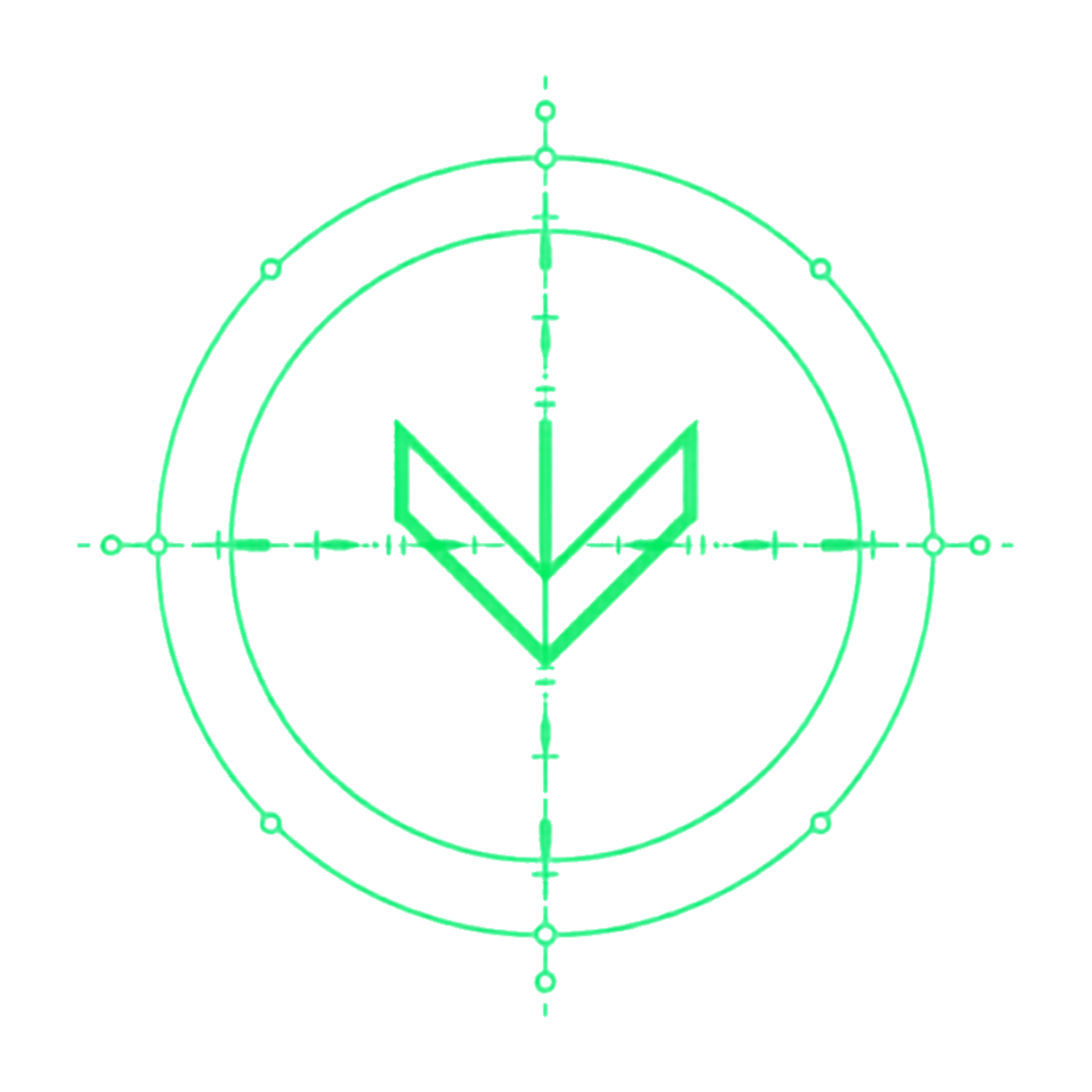 Abstract offensive security target and chevron